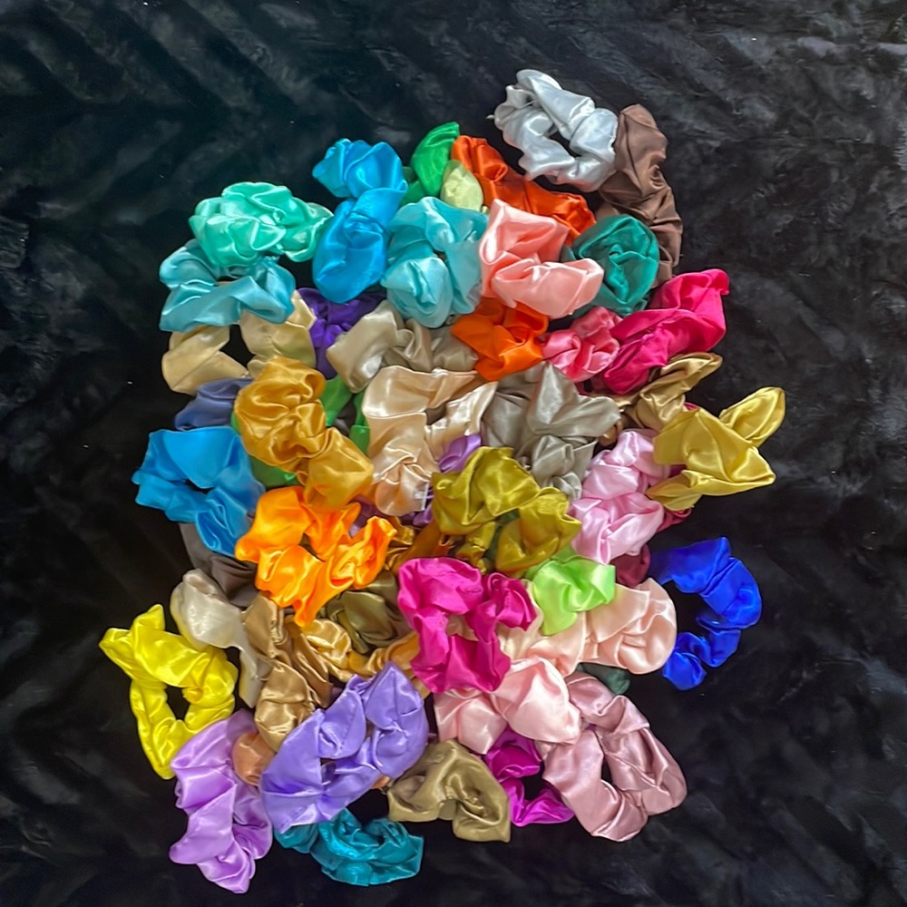 Satin color scrunchies